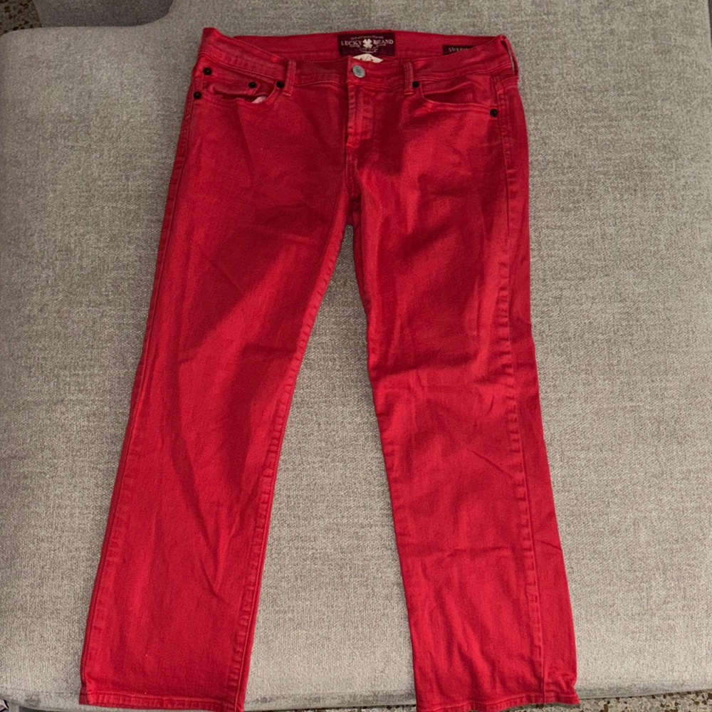 Lucky Brand Bold Red Straight Leg Jeans